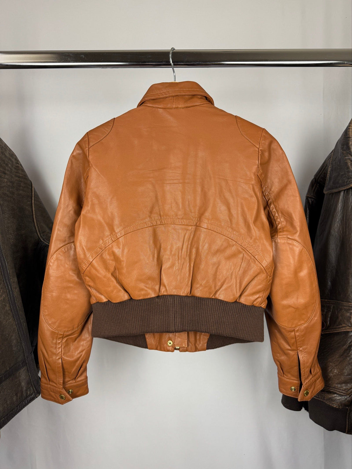 Acne studios bomber brown leather jacket