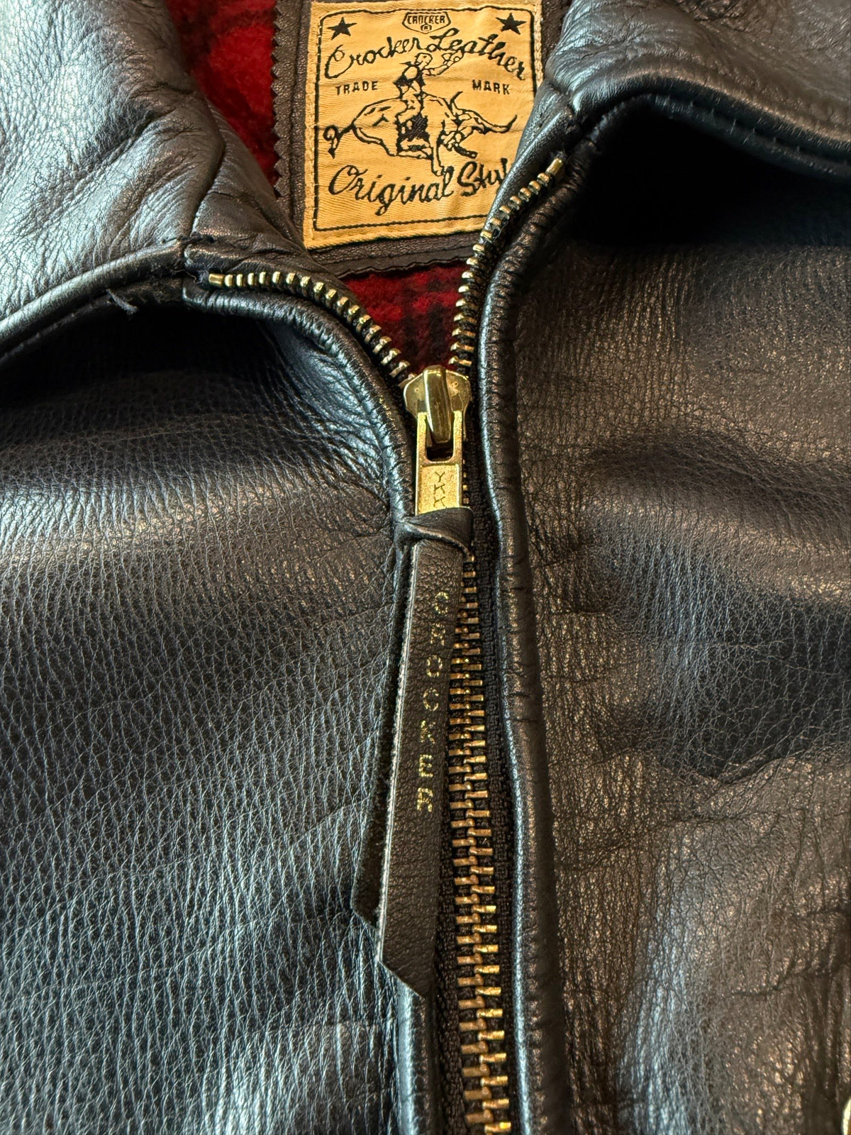 Vintage Heavy Crocker leather jacket
