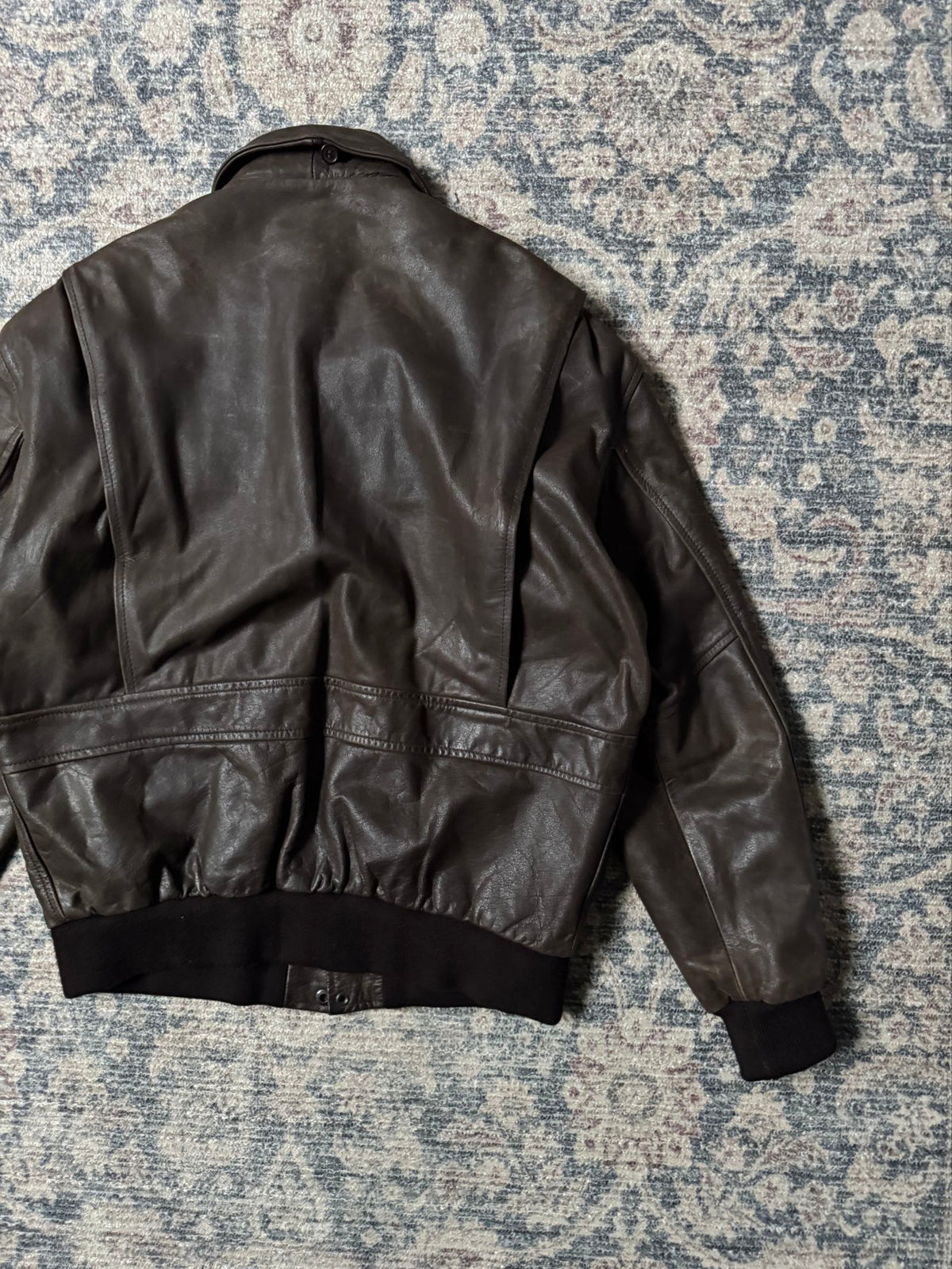 A-2 type brown aviator bomber leather jacket