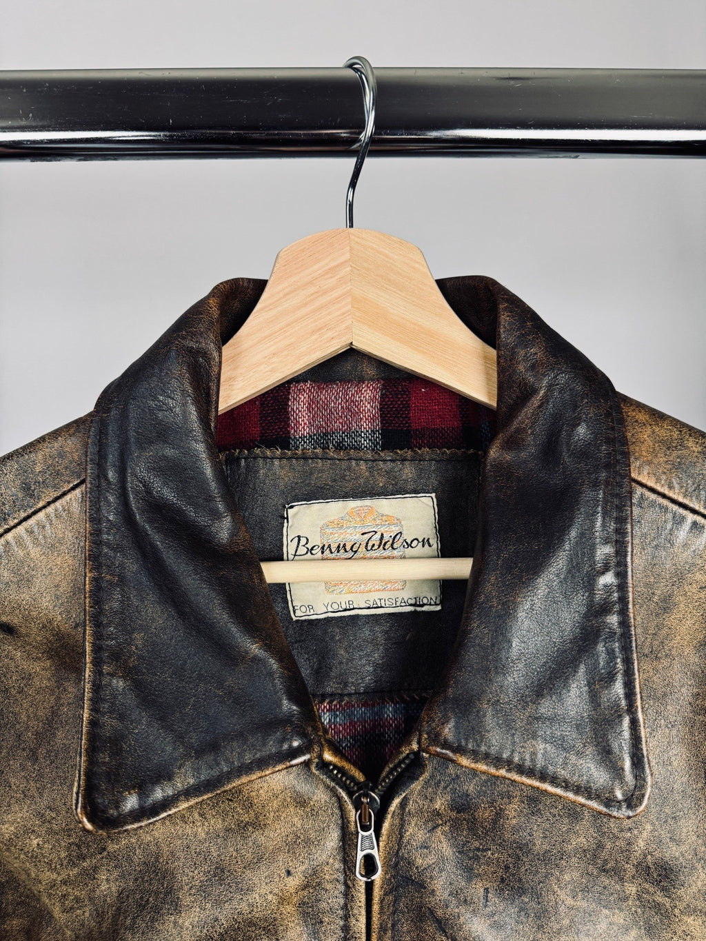 Vintage 70s Heavy Boxy Patina Leather Jacket