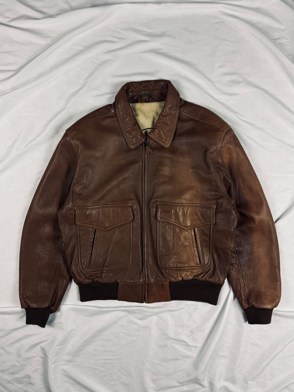 A-2 aviator brown bomber leather jacket