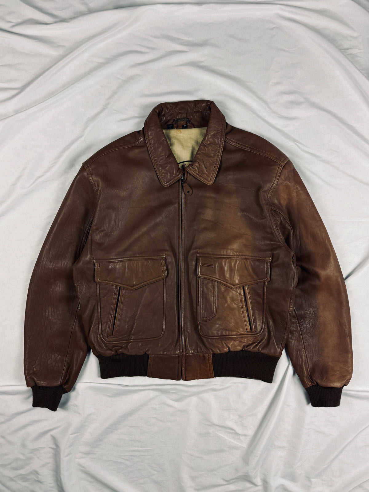 A-2 aviator brown bomber leather jacket