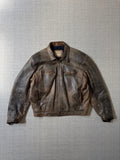 Vintage 80s heavy boxy patina leather jacket