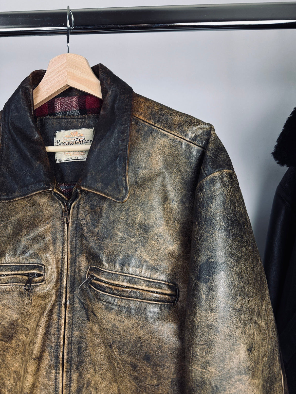 Vintage 70s Heavy Boxy Patina Leather Jacket