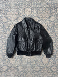 A-2 type black leather jacket cowhide