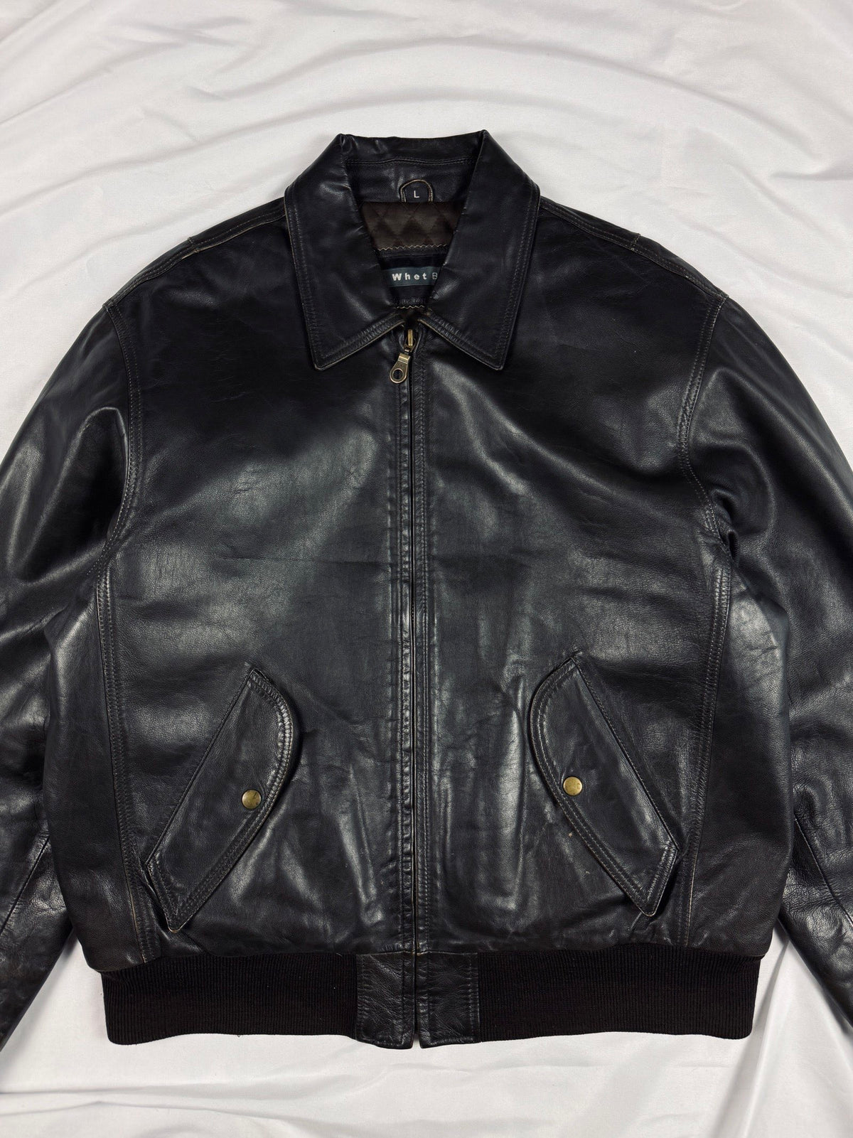 Vintage brown heavy genuine leather aviator A-2 type inspired jacket