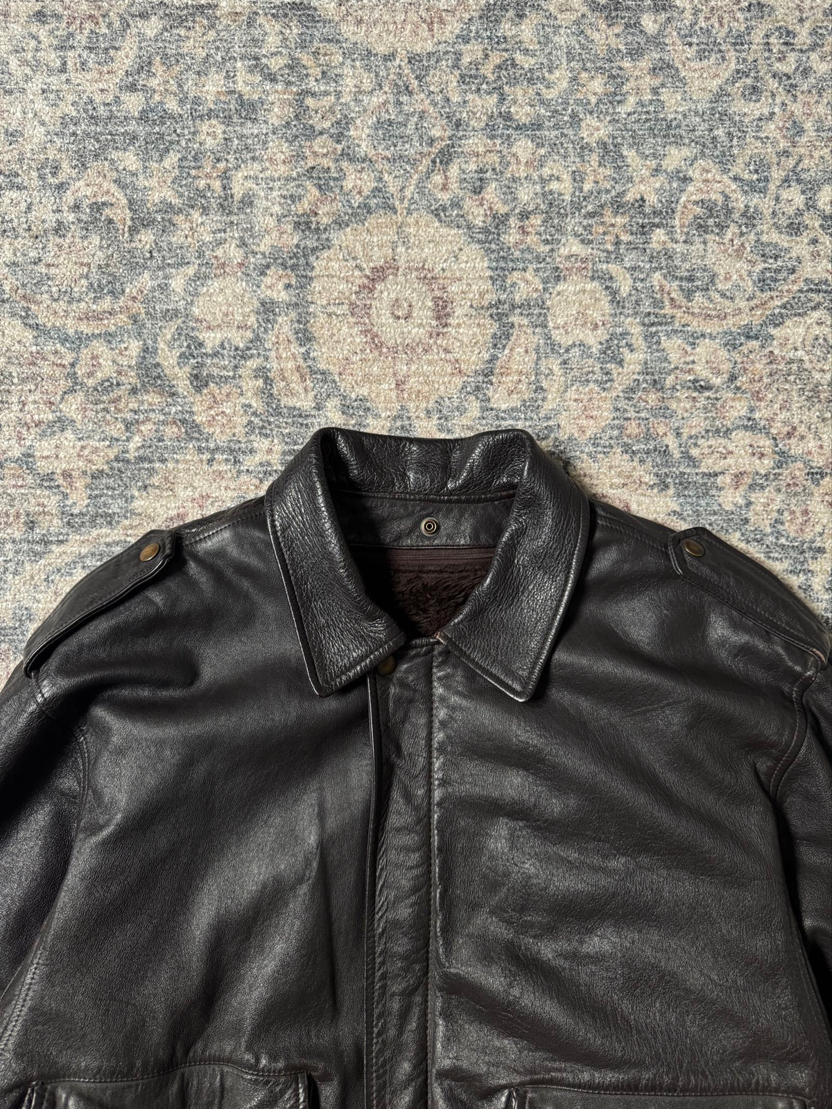 1990' A-2 brown aviator bomber leather jacket