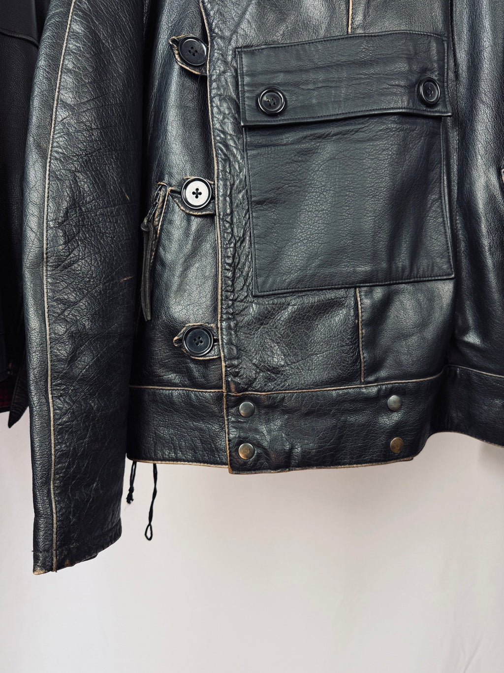 Swedish Army Dispatch Heavy Motorcycle Leather Jacket