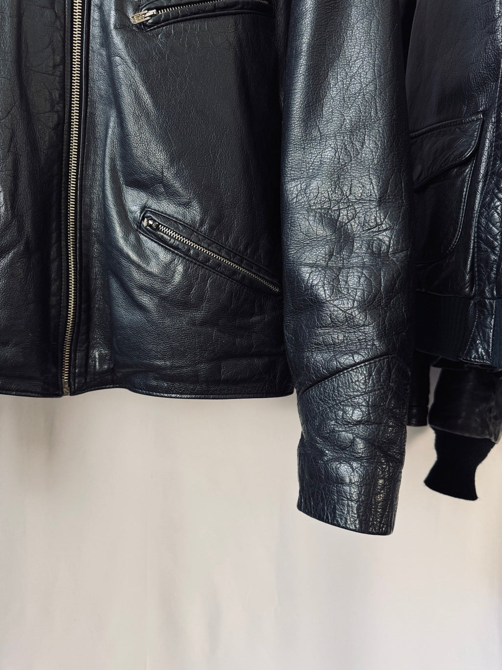 1970s café racer biker leather jacket