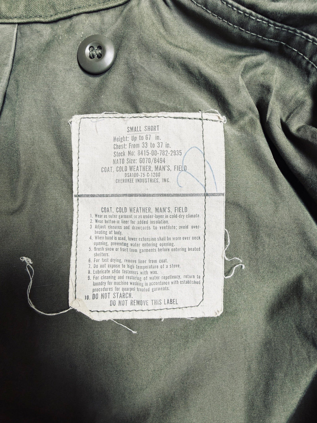 1970' Cherokee industries M-65 field jacket 70s us army serval