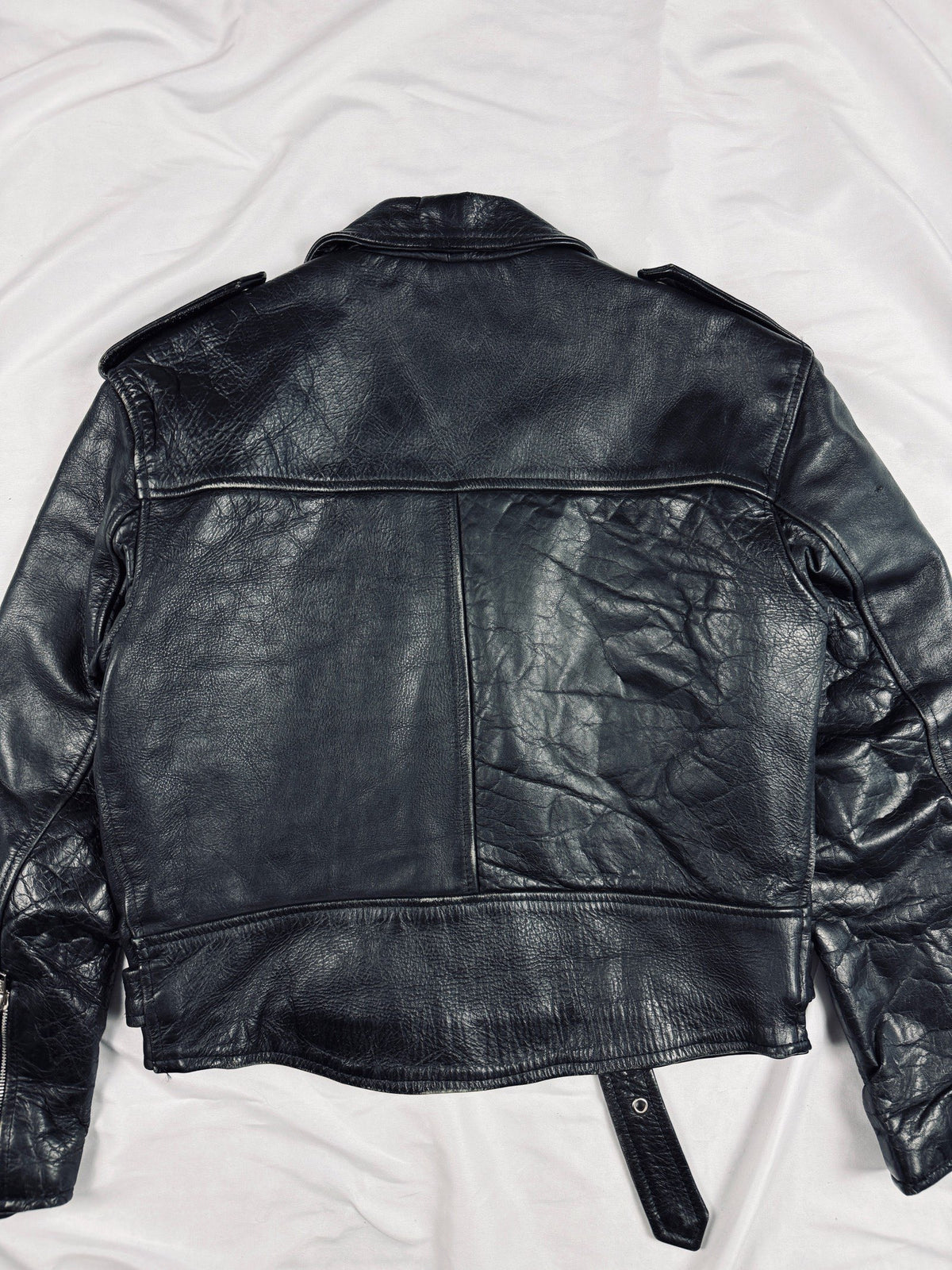 heavy 00s classic biker leather jacket