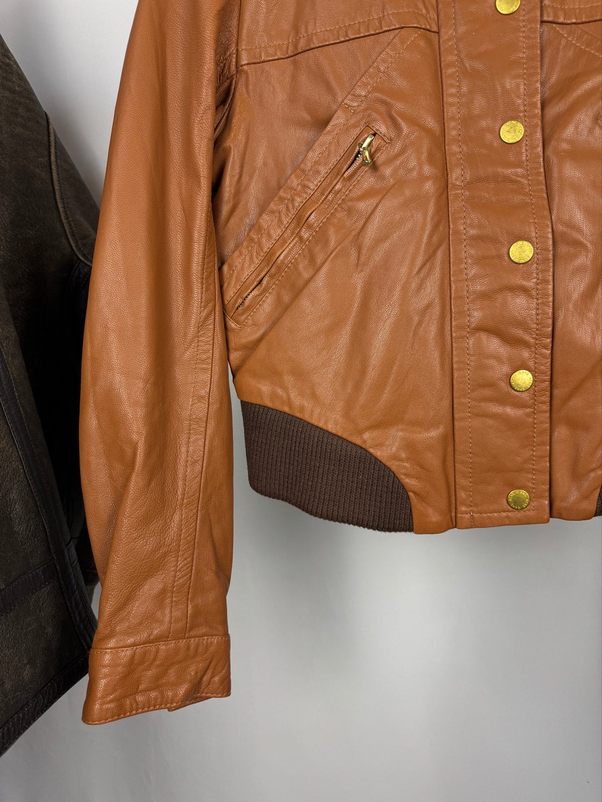 Acne studios bomber brown leather jacket