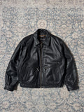 Wilson black heavy bomber leather jacket