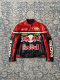 Vintage Red Bull racing biker leather jacket