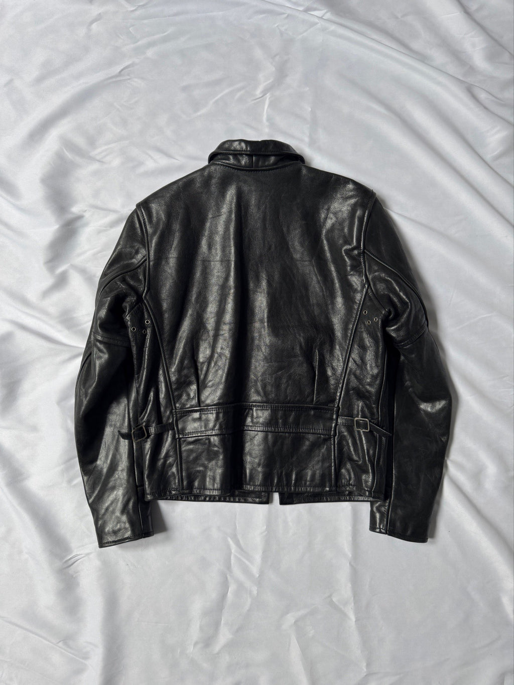 1980' heavy cowhide leather biker leather jacket