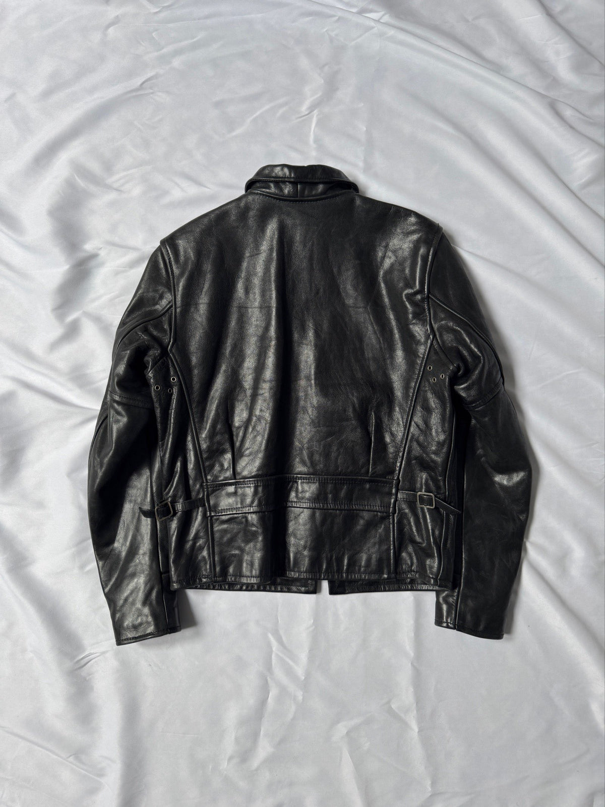 1980' heavy cowhide leather biker leather jacket