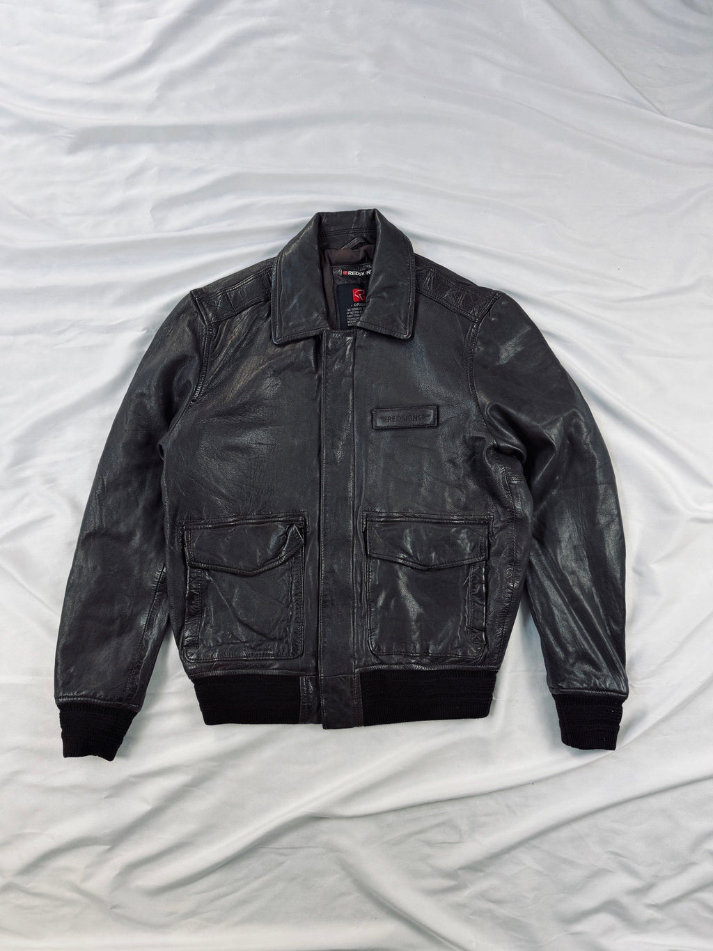 Classic Redskins aviator jacket in rich brown leather
