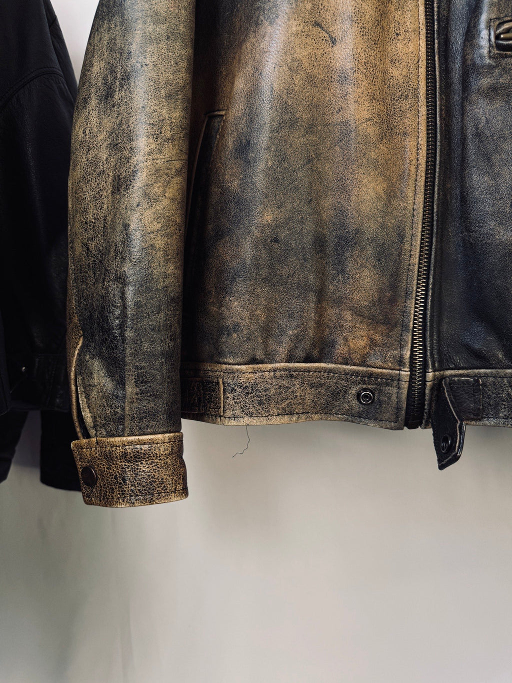 1980' Patina Heavy Cafe Racer Leather Jacket