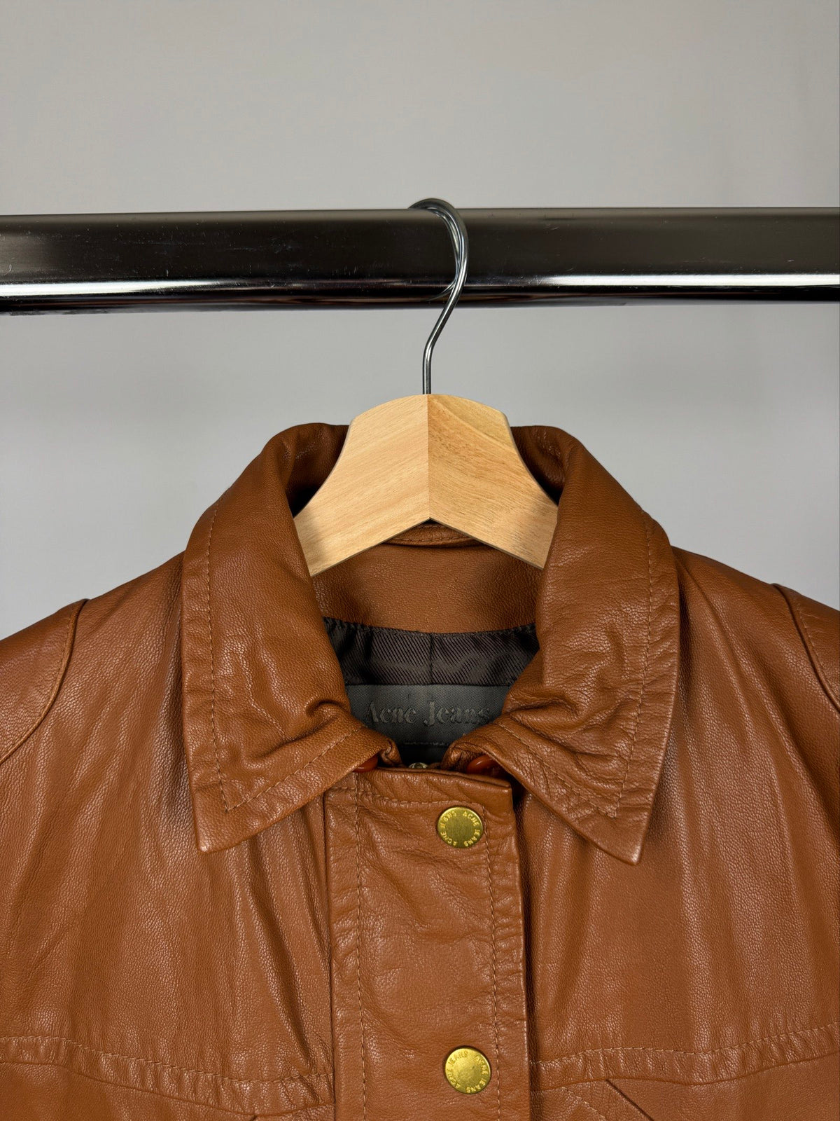 Acne studios bomber brown leather jacket