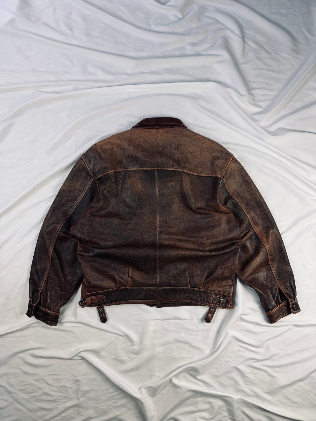 90' USA Cherry red patina leather jacket