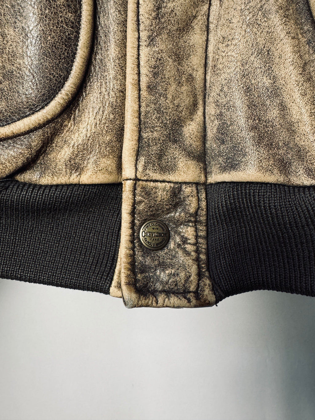 1990' Chevignon Patina Aviator Leather Jacket