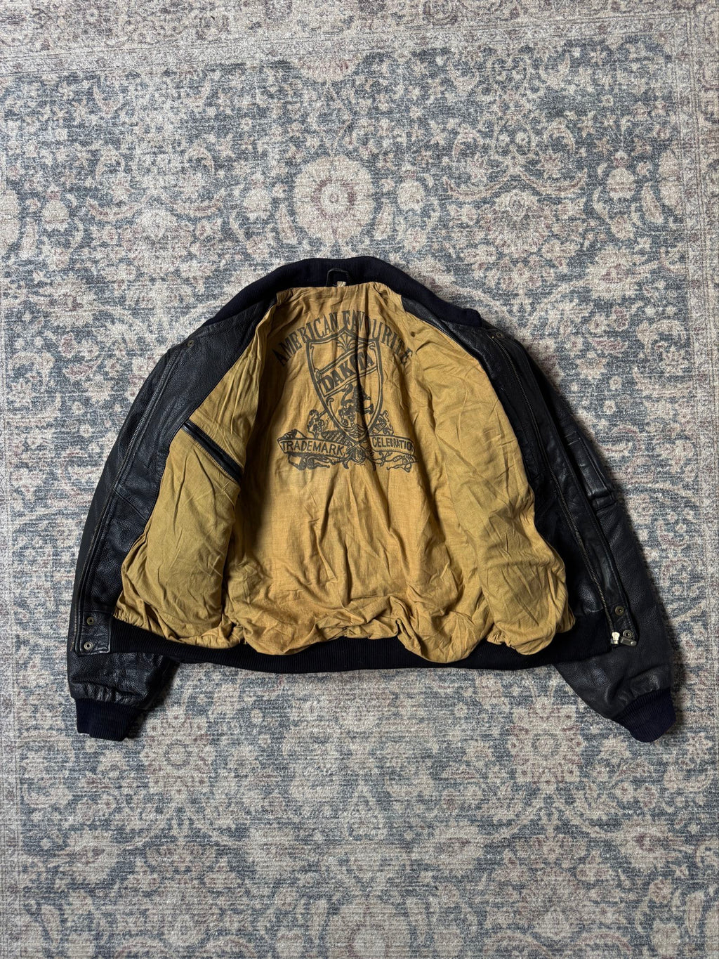 90s authentic Dakota Indian bomber leather jacket