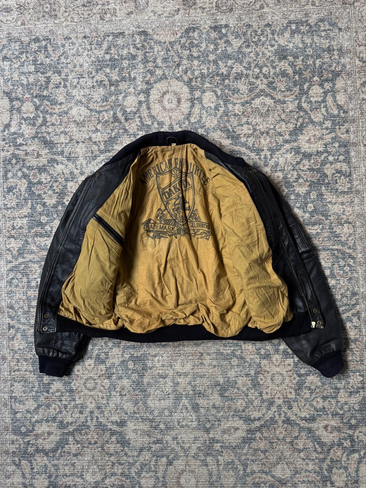 90s authentic Dakota Indian bomber leather jacket