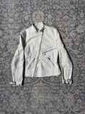 y2k white cropped biker leather jacket