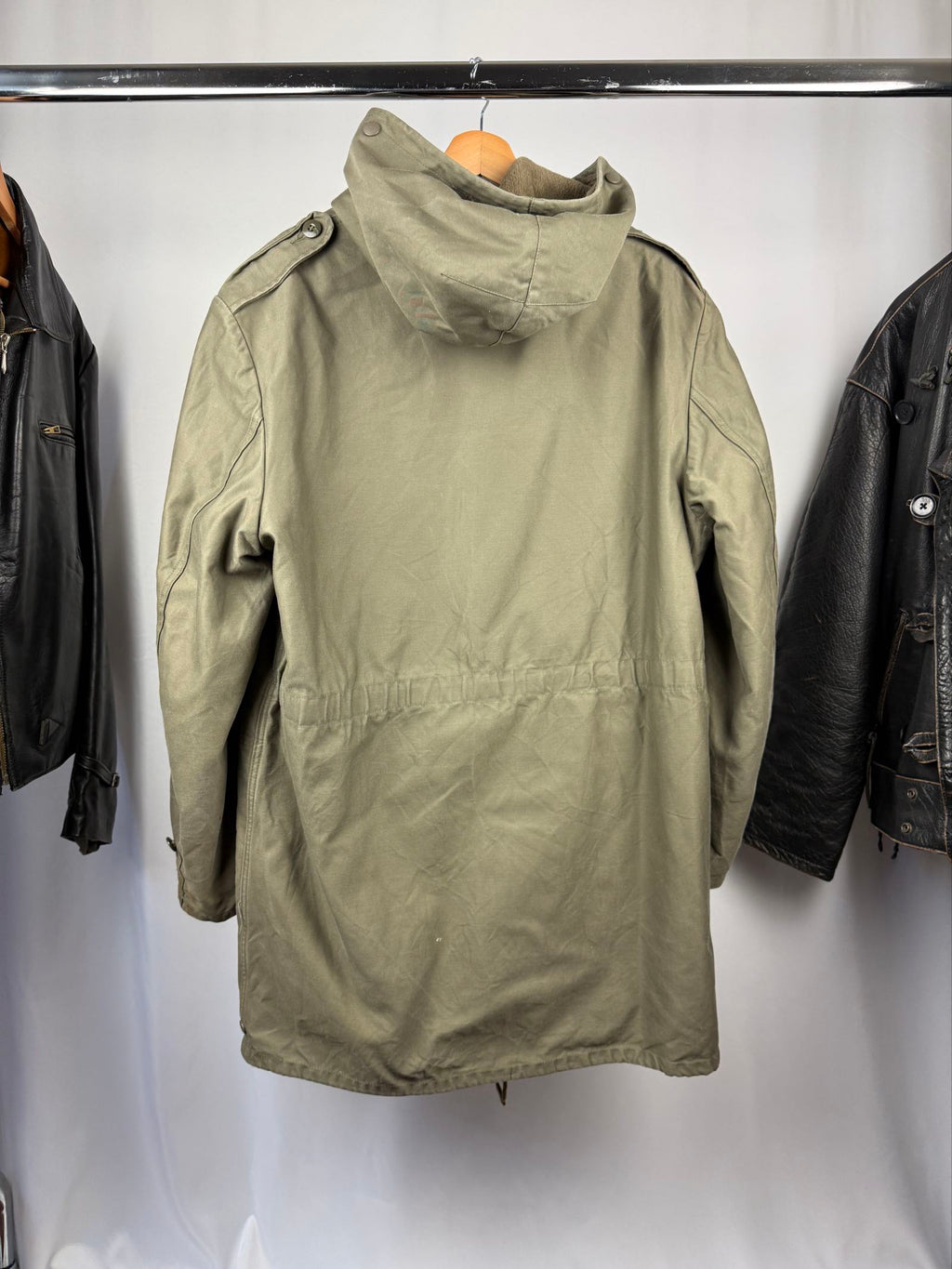 Vintage military olive cotton field parka