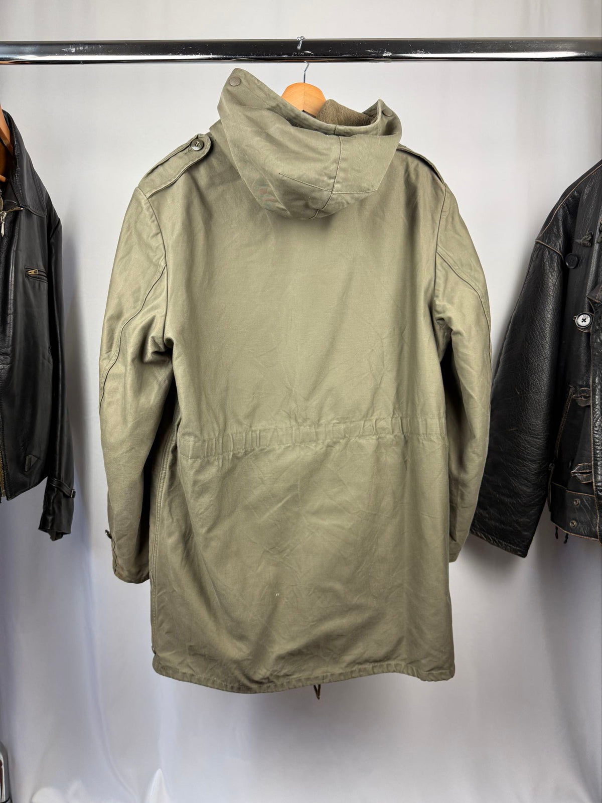 Vintage military olive cotton field parka
