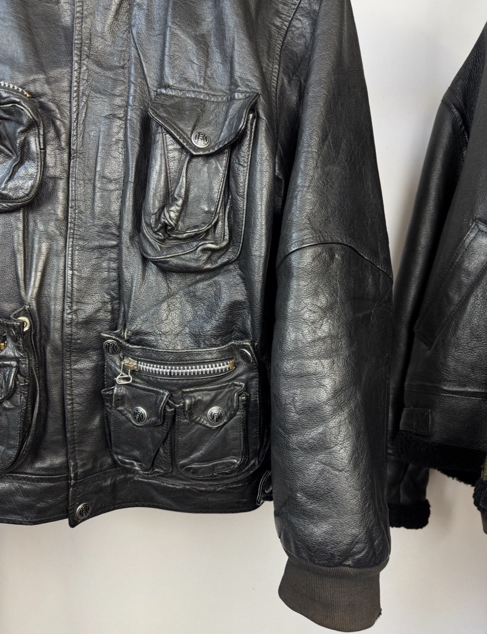 90s multipocket leather jacket