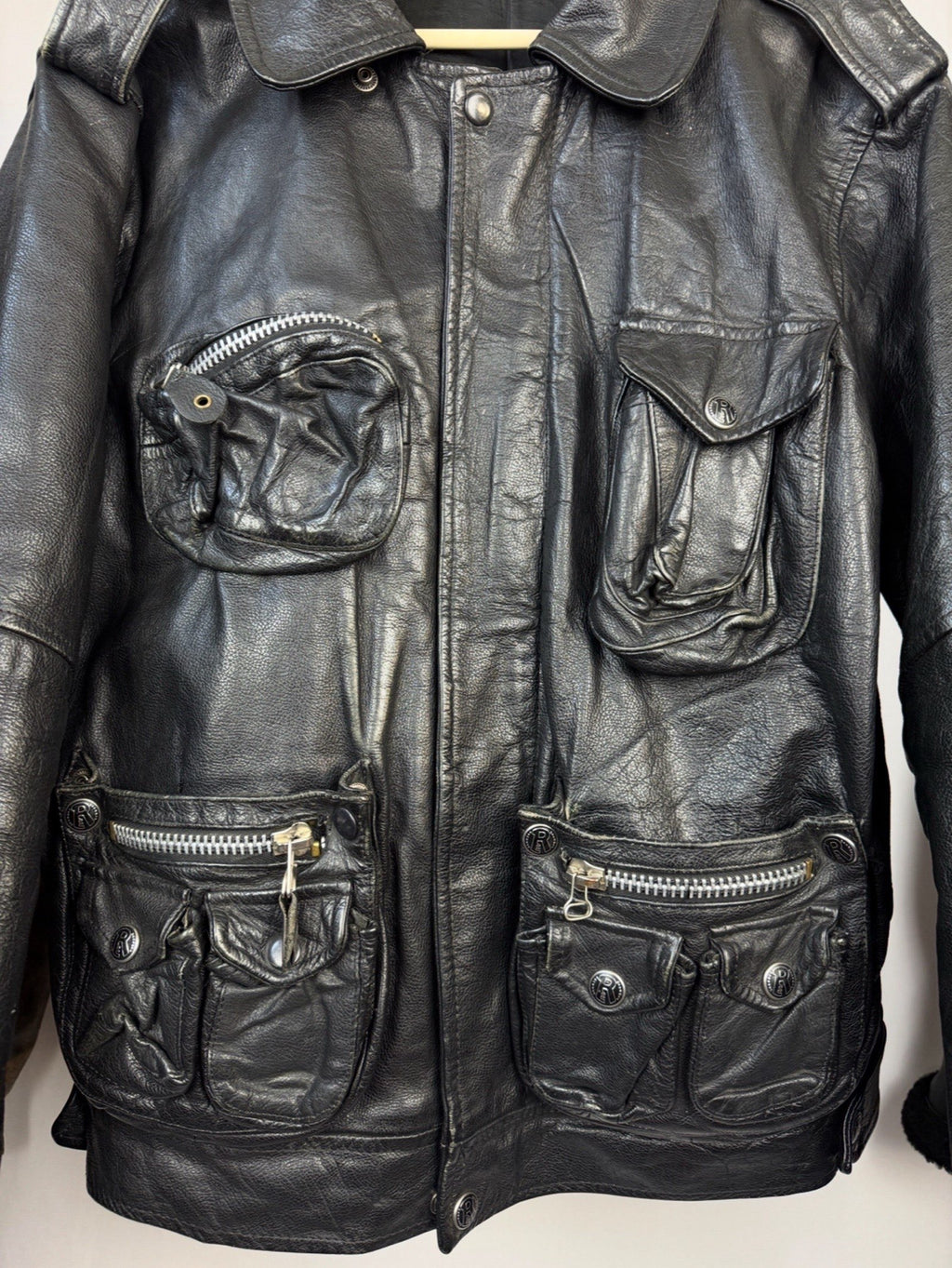 90s multipocket leather jacket