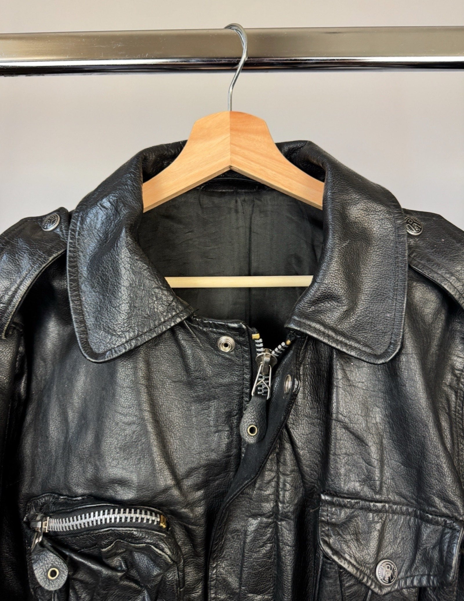 90s multipocket leather jacket