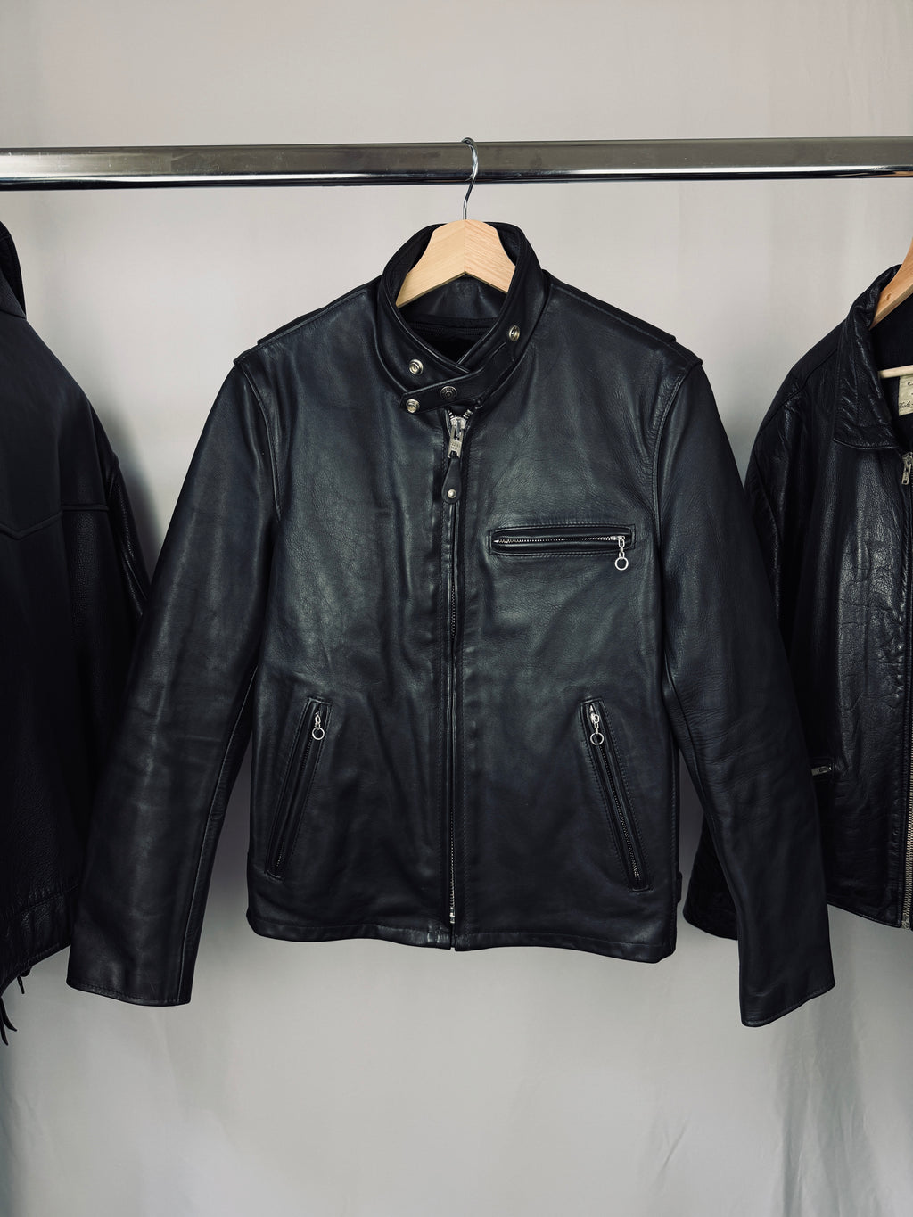 Cafe racer Schott leather jacket 1990