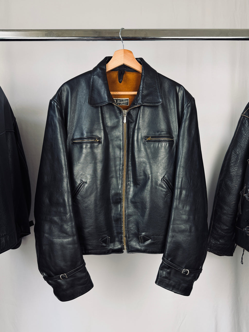 1940' German officer racer cropped leather