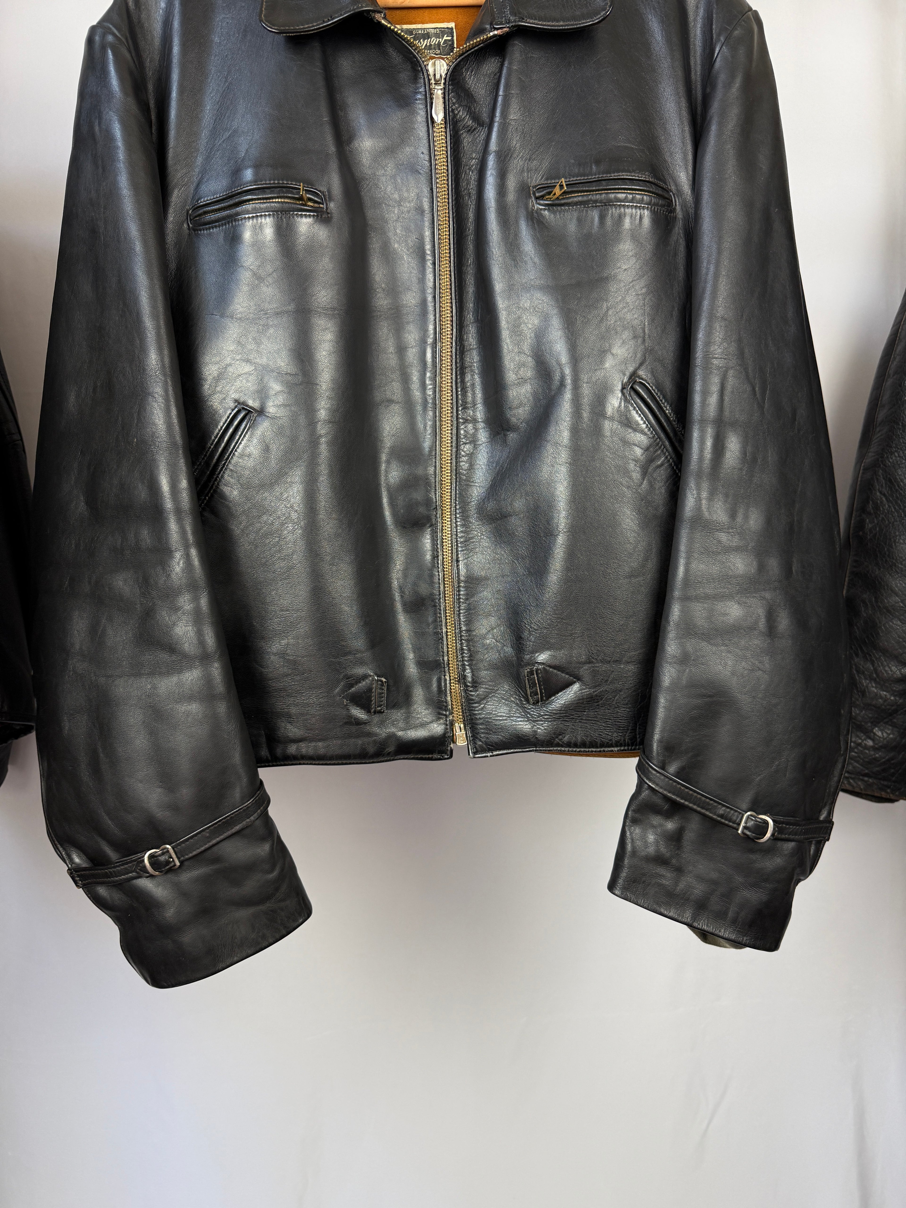 1940' German officer racer cropped leather
