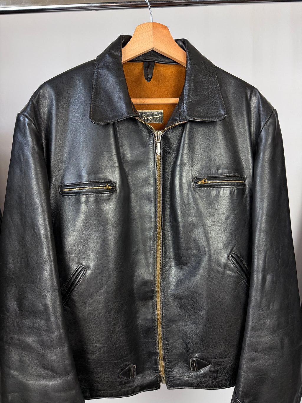 1940' German officer racer cropped leather