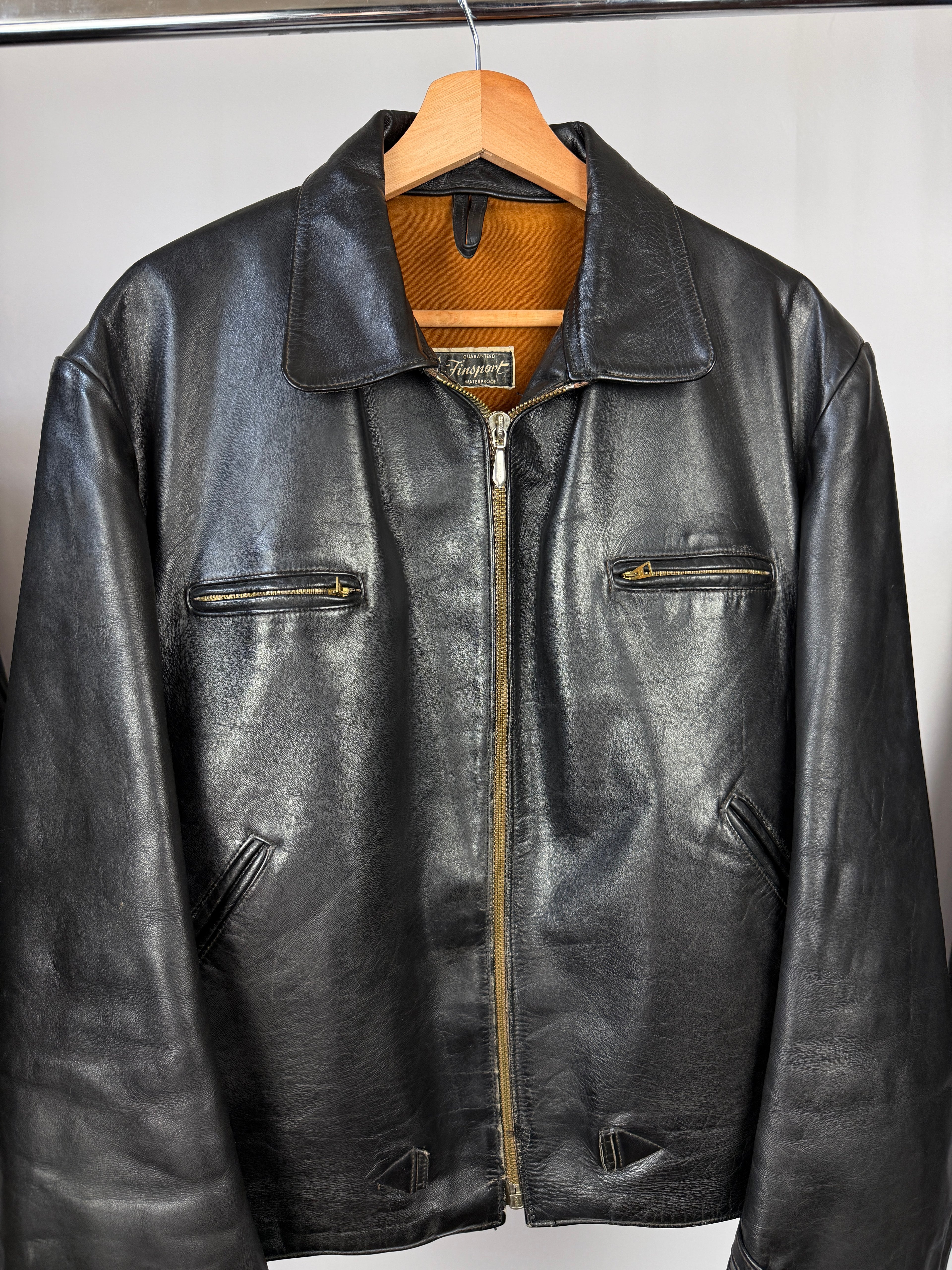 1940' German officer racer cropped leather