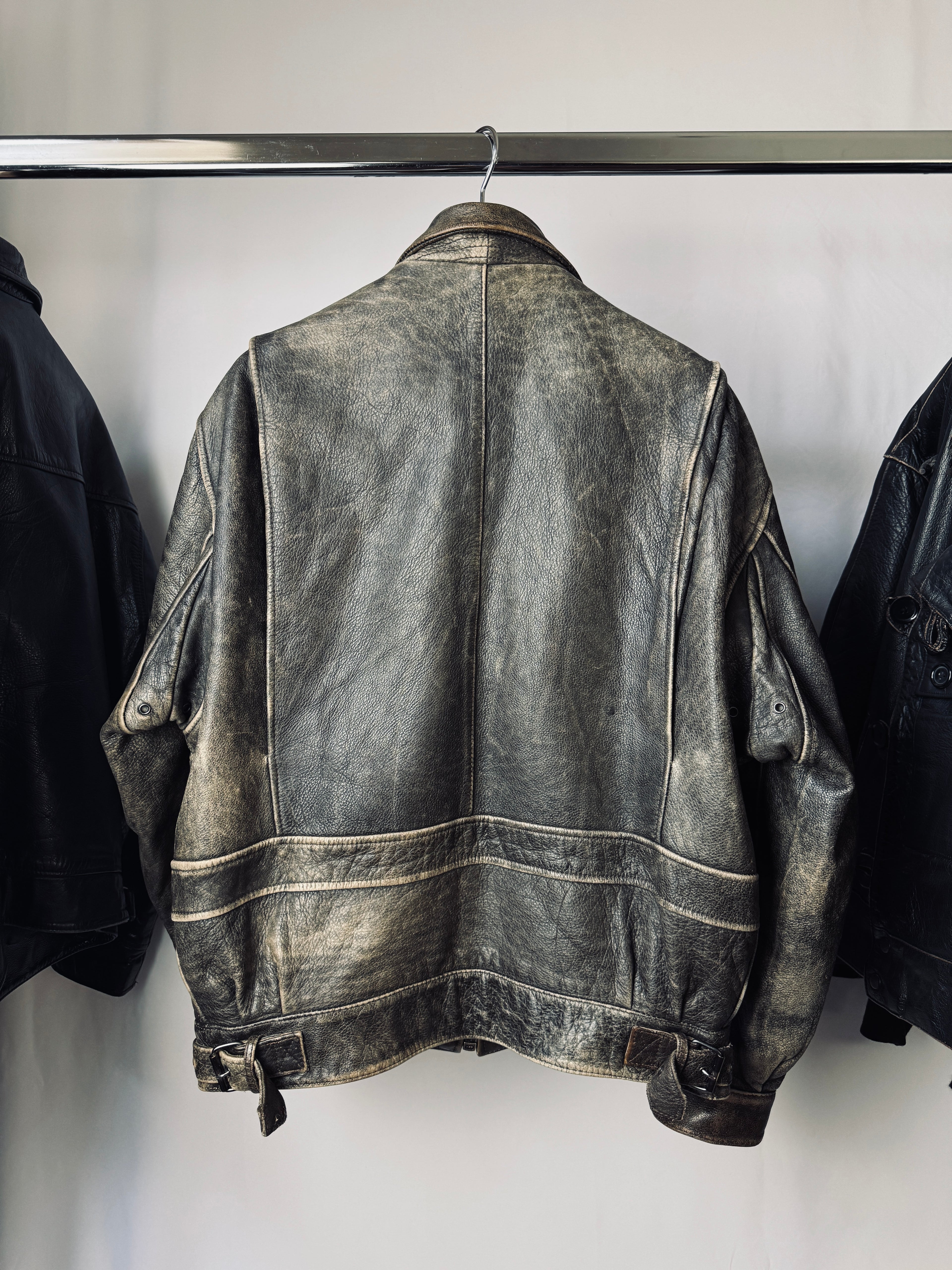 F4 Patina winter heavy leather jacket