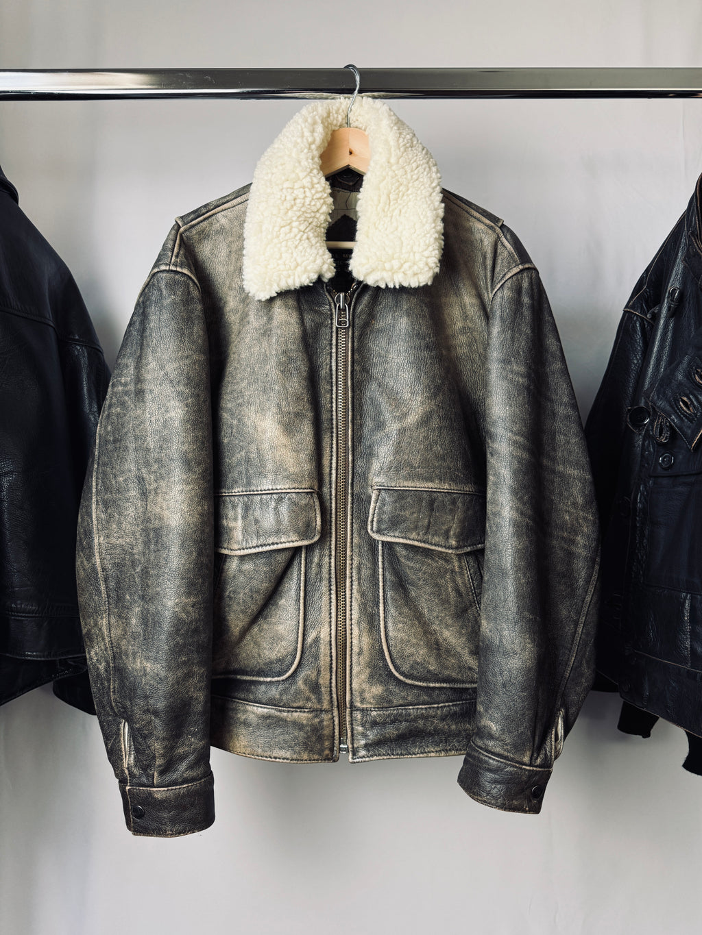F4 Patina winter heavy leather jacket