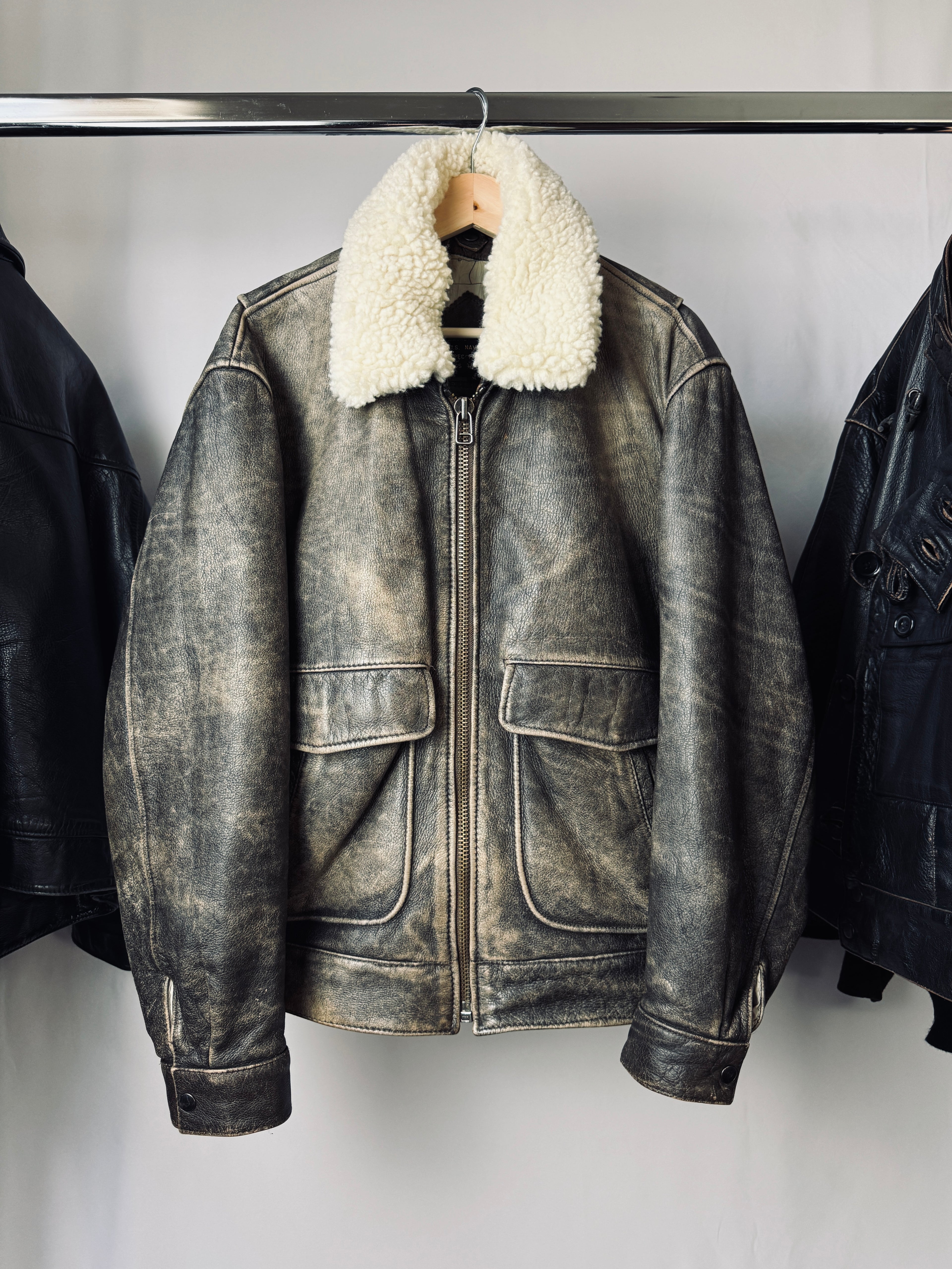 F4 Patina winter heavy leather jacket
